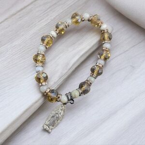 Brown and Clear Angel Stretch Bracelet